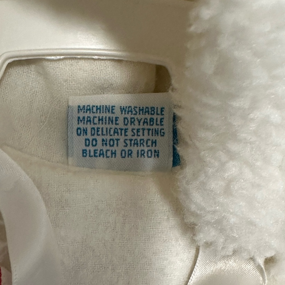 Vintage Baby Infant Newborn Tot Lines Bunting Faux Fur White Zippered Hoodie - Picture 8 of 8